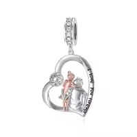 wholesale 925 Sterling Silver Family Love Charm Bracelet for Daughter Mother Lover - Birthday Valentine's Day Gifts-05-05-May