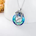 wholesale 925 Sterling Silver Blue Crystal Dragon Pendant Necklace s for Women-0-3
