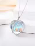 TOUPOP Sterling Silver Crystal Heart Sister Necklace, Forever My Friend Birthday Jewelry Gift-0-1