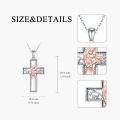 wholesale 925 Sterling Silver Musical Cross Pendant Necklace with Violinist Design for Women Gifts-0-3