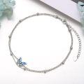wholesale 925 Sterling Silver Nature Style Butterfly Charm Link Bracelet Adjustable Anklet for Women Anniversary Jewelry Birthday Gifts-0-1
