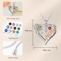 TOUPOP Sterling Silver Mom Birthflower Necklace For Women-0-4