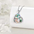 wholesale 925 Sterling Silver Heart-Shaped Abalone Shell Pendant Necklace with Crystals - Sister Gift for Women's Birthdays & Motherâs Day-0-1