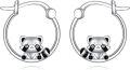 wholesale 925 Sterling Silver Raccoon Animal Design Huggie Hoop Earrings for Sensitive Ears-0-0