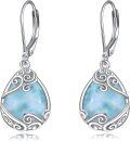 wholesale Sterling Silver Moonstone Leverback Teardrop Dangle Earrings for Women-0-0