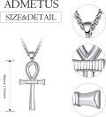 wholesale 925 Sterling Silver Ankh Pendant Necklaces for Men with 24+2mm Rolo Chain - Egyptian Cross Charm s-0-1
