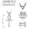 wholesale 925 Sterling Silver Egyptian Ankh Cross Pendant Necklace Platinum Plated Box Chain-0-1