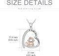 wholesale 925 Sterling Silver Heart Love You Forever Monkey Pendant Necklace for Women-0-2