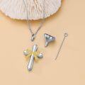 wholesale 925 Sterling Silver Cross Bow Cremation Urn Keepsake Pendant Necklace-0-1