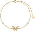 wholesale 14K Gold Butterfly Charm Pearl Anklet for Women and Girls - Elegant Jewelry Accessory-0-0