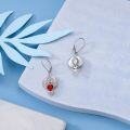 wholesale 925 Sterling Silver Red Heart Angel Wing Drop Earrings for Women Girls  4cm Long-0-4