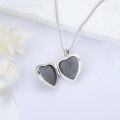 wholesale 925 Sterling Silver Photo Frame Heart Pendant with Flowers and Love Design for Women Girls -0-2