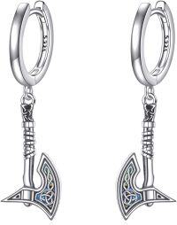 wholesale 925 Sterling Silver Viking Axe Drop Dangle Earrings Norse s for Women Men-Viking Ax-02