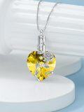 wholesale 925 Sterling Silver Birthstone Heart Rose Flower Urn Necklace for Ashes Memorial Jewelry-0-1