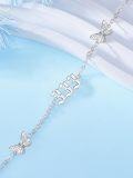 wholesale Silver 233 Butterfly Angel Number Charm Anklet/Anklet for Women - S925 Sterling Silver Numerology s-0-3