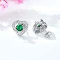 wholesale 925 Sterling Silver Birthstone Heart Stud Earrings Jewelry Gifts for Women-0-62