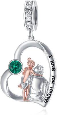 wholesale 925 Sterling Silver Family Love Charm Bracelet for Daughter Mother Lover - Birthday Valentine's Day Gifts-05-04-April