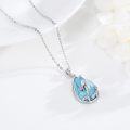 wholesale 925 Sterling Silver Turquoise Mermaid Pendant Necklace Ocean Beach Jewelry for Women Girls Gifts 45cm Chain Length-0-1