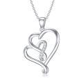 wholesale 925 Sterling Silver Infinity Heart Pendant Necklace-0-0