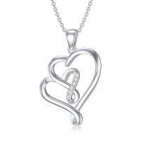 wholesale 925 Sterling Silver Infinity Heart Pendant Necklace-Type 11