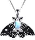 wholesale 925 Sterling Silver Moonstone Butterfly Pendant Necklace - Unique s for Her-0-0