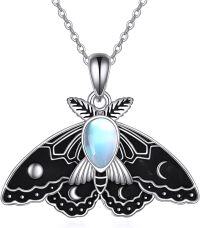 wholesale 925 Sterling Silver Moonstone Butterfly Pendant Necklace - Unique s for Her-Moth Necklace