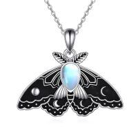 wholesale 925 Sterling Silver Moonstone Butterfly Pendant Necklace - Unique s for Her-Moth Necklace