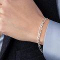 wholesale 925 Sterling Silver Figaro Link Chain Bracelet 4 5 5mm 7 9 Unisex-0-3
