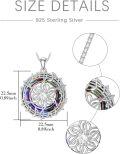 wholesale TOUPOP Music Lover Necklace For Women - S925 Sterling Silver Rotating Note Pendant With Blue Crystal - Musical Jewelry Gift For Her, Mom, Birthday -0-5