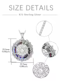TOUPOP Sterling Silver Blue Crystal Rotating Music Note Pendant Necklace-0-5