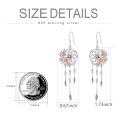 wholesale 925 Sterling Silver Dreamcatcher Rose Gold Flower Feather Drop Earrings-0-30