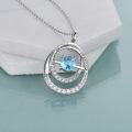 wholesale TOUPOP Sister Necklace Gifts From Christmas Gifts For Women Sister Sterling Silver Blue Topaz Pendant Necklace With December Birthstone Jewelry Always My Sister Forever My Friend Birthday Friends -0-5