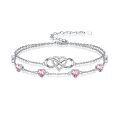 wholesale 925 Sterling Silver Heart Infinity Bracelet-0-0
