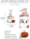wholesale TOUPOP Halloween Necklace 925 Sterling Silver Witch Moon/ghost Pumpkin/bat Pendant Jewelry Christmas Birthday Halloween Gifts For Women -0-3