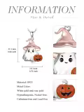 TOUPOP Sterling Silver Witch Moon Ghost Pumpkin Bat Pendant Necklace-0-3