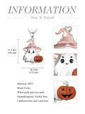 wholesale 925 Sterling Silver Halloween Ghost Pumpkin Bat Charm Necklace for Women Girls-0-3