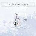 wholesale 925 Sterling Silver Heart-Shaped Girl and Dogs Pendant Necklace with Cubic Zirconia Stones for Women Girls Pet Memorial s-0-2