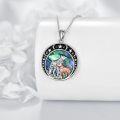 wholesale 925 Sterling Silver Round Moon & Stars with Wolf and Fox Pendant Necklaces for Women Girls Gifts Jewelry Accessories-0-2
