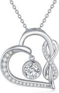 wholesale 925 Sterling Silver 925 with White Cubic Zirconia Double Heart Pendant Necklace for Women-0-0