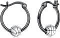 wholesale 925 Sterling Silver Basketball Hoop Earrings for Women and Girls-0-0