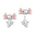 wholesale 925 Sterling Silver Cute Axolotl Meditation Earrings-0-0
