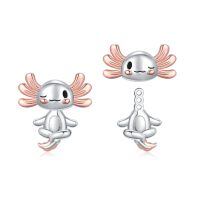 wholesale 925 Sterling Silver Cute Axolotl Meditation Earrings-01-Axolotl