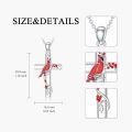 wholesale 925 Sterling Silver Cardinal Cross with Berries and Leaves Pendant Necklace-0-4