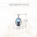 wholesale 925 Sterling Silver Moonstone Black Cat Pendant Gothic Witch  for Women-0-4