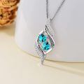 TOUPOP 925 Silver Topaz Sister Necklace-0-2