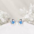 wholesale 925 Sterling Silver Blue Heart Octopus Stud Earrings for Women Girls  6mm Diameter-0-1