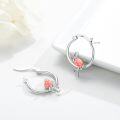 wholesale 925 Sterling Silver Fire Opal Flamingo Hoop Earrings for Women and Girls-0-1