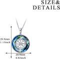 wholesale 925 Sterling Silver Rainbow Crystal Compass Pendant Necklace for Women-0-9
