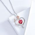 wholesale 925 Sterling Silver Rose Heart Birthstone Necklace for Women Valentine s Day Mother s Day Gift-0-1