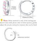 wholesale 925 Sterling Silver Pink Fire Opal Huggie Hoop Earrings for Women - Hypoallergenic -0-2
